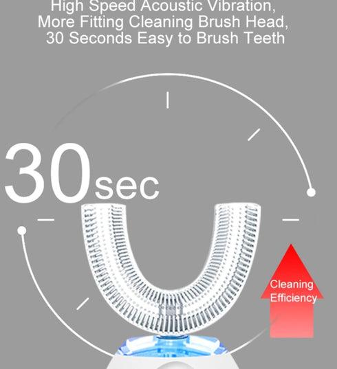 VIDECOR 360 Electric Automatic u-Shaped Children Toothbrush Portable for Better Cleaning of Teeth Stains,D