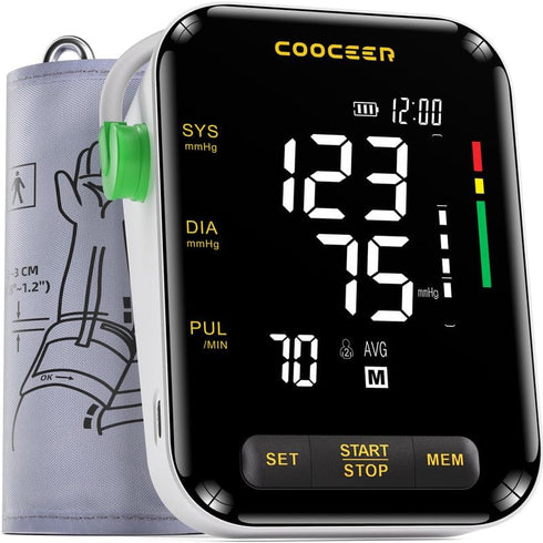 Automatic Blood Pressure Monitor: X8 Digital Machine for Home Use with Adjustable BP Cuff (8.7-16.5") and Large Backlit