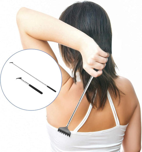 2 Pack Portable Extendable Back Scratcher, Stainless Steel Telescoping Back Scratcher with Beautiful Packaging