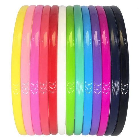 Yazon 8mm Colorful Plastic Teeth Headbands for Girls & Women, Pack of 13