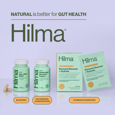 Hilma Natural Gas & Bloating Relief with Lemon Balm, Fennel & Peppermint, 100 Vegan Capsules