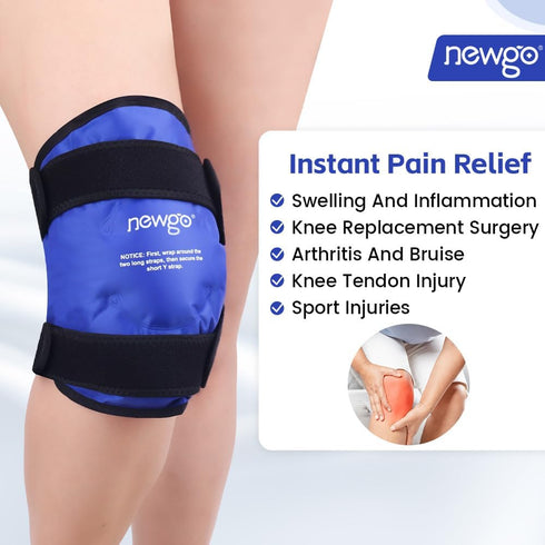 NEWGO Ice Pack for Knee Replacement Surgery, Reusable Gel Cold Pack Wrap for Knee Injuries, Pain Relief, Swelling