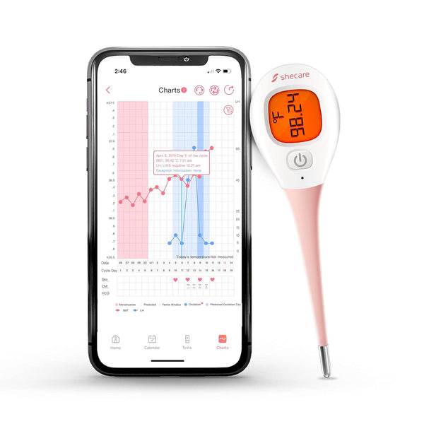 Digital Basal Body Thermometer for Ovulation - Backlight LCD Display, High Precision Oral Thermometer, Works with