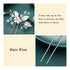 Heread Silver Leaf Bridal Hair Accessories Pearl Flower Hair Pins with Green Opal Rhinestones (Pack of 3)
