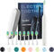 7AM2M Sonic Electric Toothbrush for Adults and Kids, Roman Column Handle Design (White), 6 Brush Heads, 5 Modes, Smart