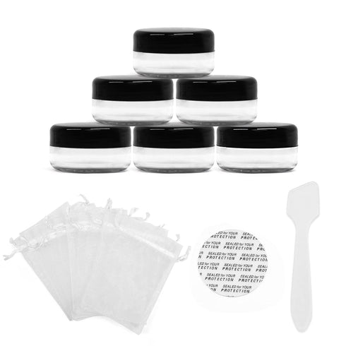 SumDirect 5 Gram Cosmetic Containers - 100Pcs Sample Jars with Lids, Small Plastic Makeup Containers