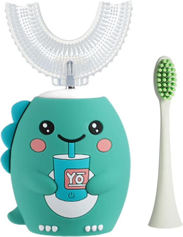 Kids Electric Toothbrushes, U Shaped Ultrasonic Toothbrush, Rechargeable with Smart Timer, IPX7 Waterproof Design