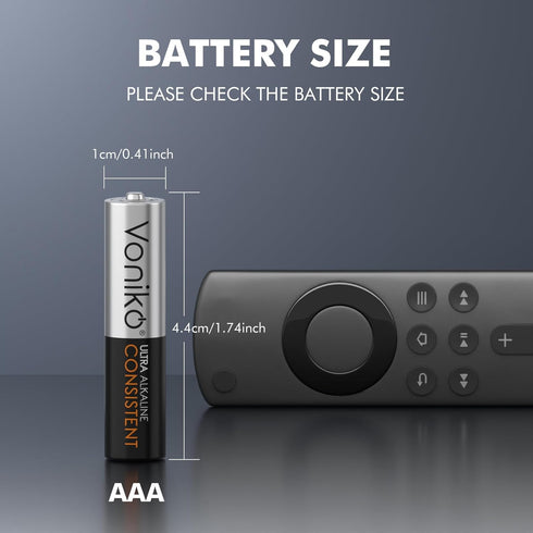 Voniko 48 Pack 1.5v 10-Year AAA Batteries - Alkaline Triple A Battery - Ultra Long-Lasting, Leakproof Batteries - Shelf