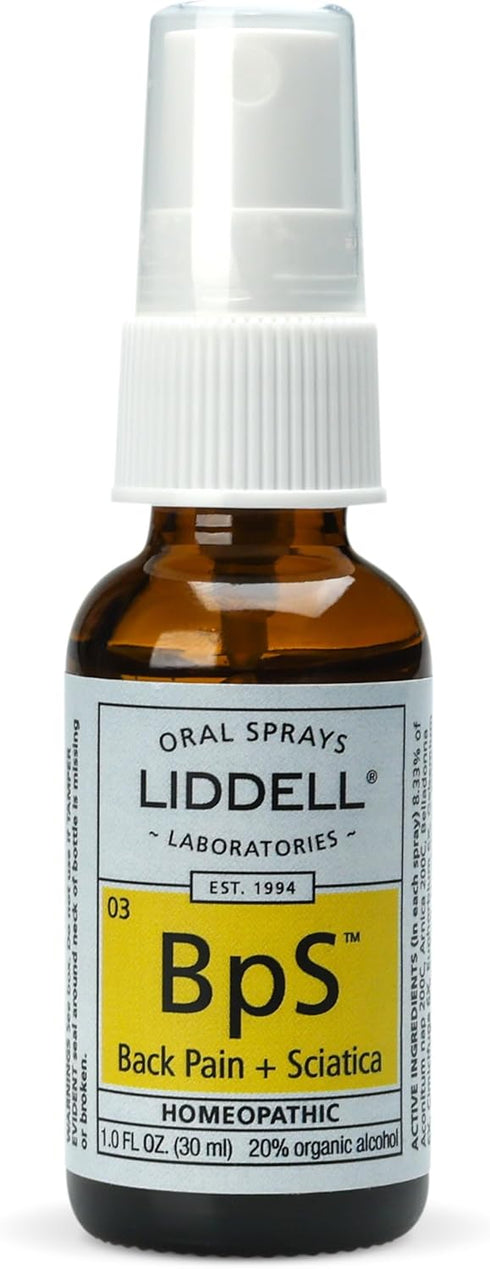Liddell Homeopathic Back Pain Spray, 1 Ounce for Pain Relief