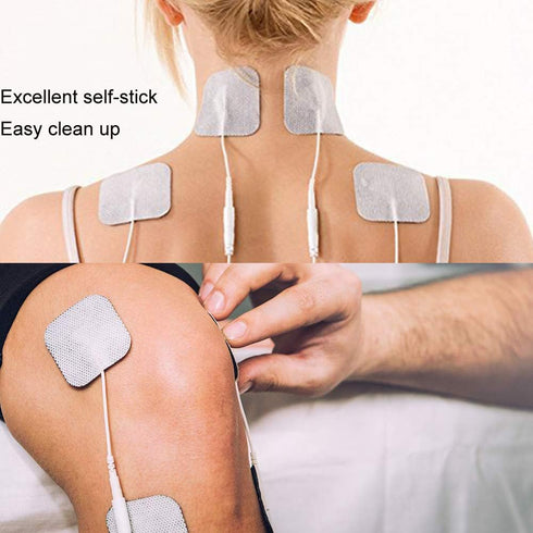 TENS Unit Pads, 24 Pieces Wired Self-Adhesive Electrodes, Premium Replacement Pads for TENS Units