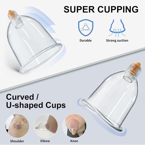 Cupping Therapy Set - 18 Massage Cups for Pain Relief, Physical Therapy Cupping Kit with Vacuum Pump