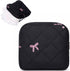 Josojoou Cute Bow Sanitary Napkin Storage Bag with Dividers and Zipper, Cute Period