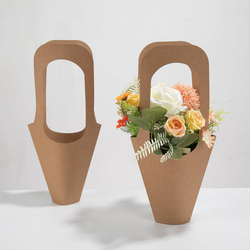 WWT 50 Pcs Flower Bouquet Bags with Handles - Perfect for Events