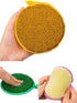 10 Pcs Round Shape Double Side Metallic Scrub Sponge, Dish Pad Cleaner Balls