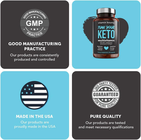 Vitamin Bounty Tune Your Keto Multivitamin, 90 Capsules, Keto-Specific Nutritional Support with Magnesium & Potassium