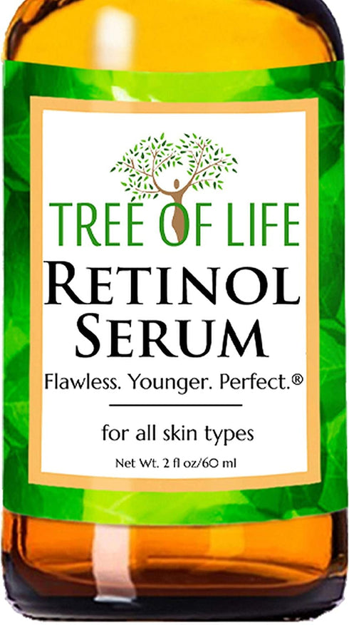 Tree of Life Retinol Serum for Face, 2 Fl Oz, Anti Aging with Hyaluronic Acid, Acne Marks, Fine Lines