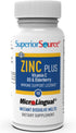 Superior Source Zinc Plus Lozenges with Vitamin C (30 mg), D3 (1,000 IU), Elderberry Extract, 90 Ct, Immune System