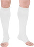 Truform Surgical Stockings, 18 mmHg Compression, Knee High, Open Toe, White, Medium