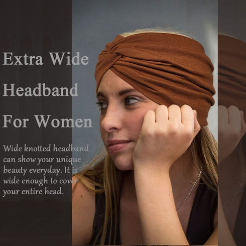 Wide Headbands for Women - Extra Large Twisted Knot Head Bands, Turban Accessories 6 Pack