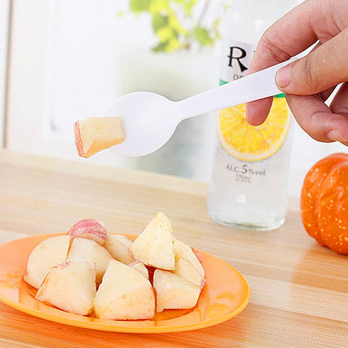 100PCS Disposable Sporks, Eco-Friendly Durable Plastic 2 in 1 Forks and Spoons for Lunch, Picnics, Restaurant, Party