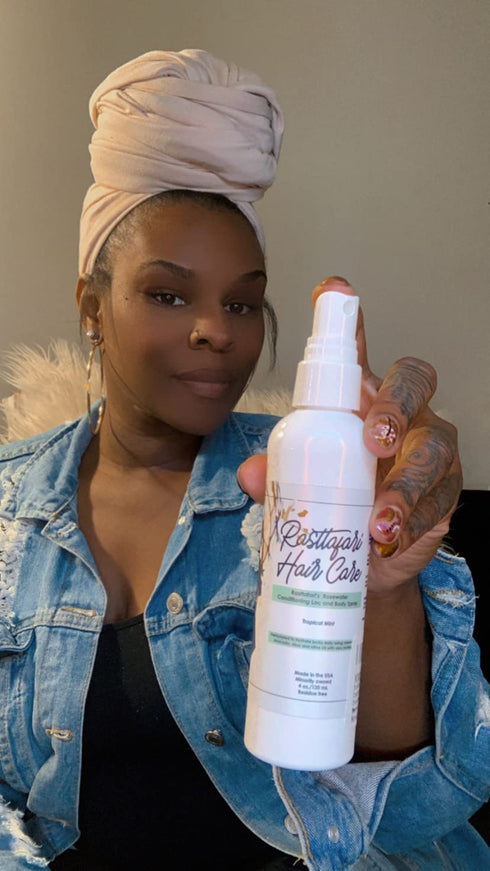 Rastta Locs Rosewater and Mint Conditioning Loc and Body Spray for locs, type 4 hair, Braids, Hair Moisturizer, Dreadlock Spray. - Tropical Mint Fragrance - 8oz