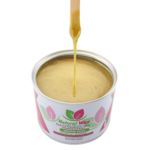 Natural Wax Depilatory Soft Wax, 100% Organic Gentle Moisturizer for Sensitive Skin Hair Removal (14 oz)