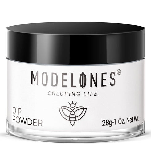 Modelones Dip Powder White Color - Nail Dipping French Nail Art Pro Collection System for DIY at Home