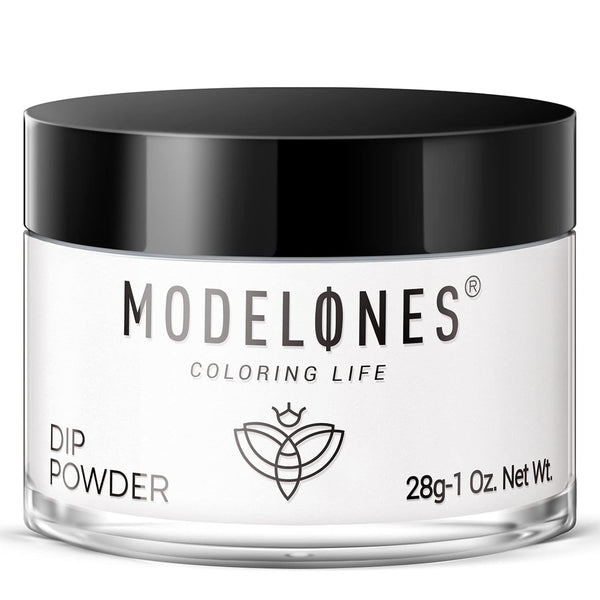 Modelones Dip Powder White Color - Nail Dipping French Nail Art Pro Collection System for DIY at Home