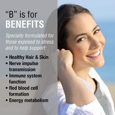 SOLARAY Vitamin B-Complex 250mg, Natural Orange Flavor | Supports Healthy Hair, Skin, Immune Function & Metabolism | 50