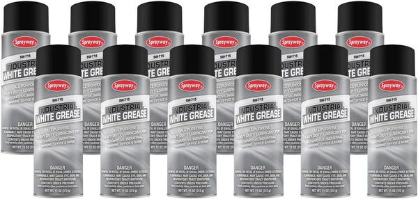 Sprayway SW715 Industrial White Grease Lubricant, 11 oz