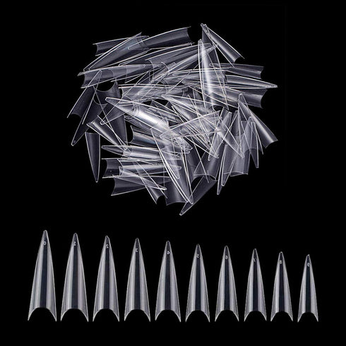 YIMART 500pcs Acrylic Medium Long Stiletto Nail Tips, Easy Coffin Nails Sharp False Nail Art Tips