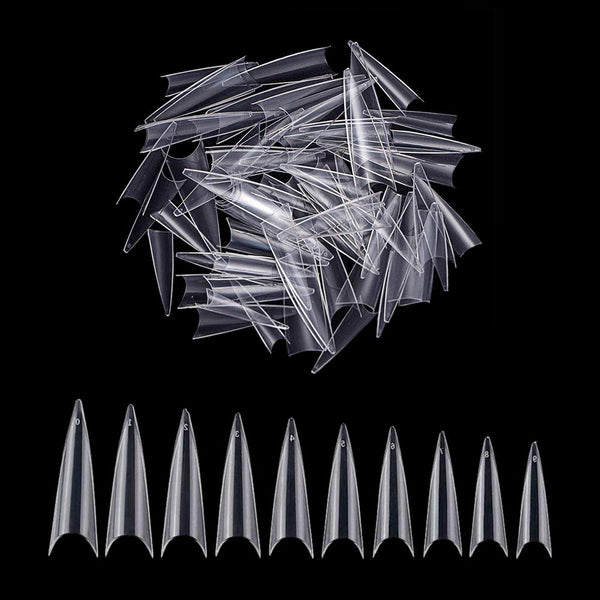 YIMART 500pcs Acrylic Medium Long Stiletto Nail Tips, Easy Coffin Nails Sharp False Nail Art Tips