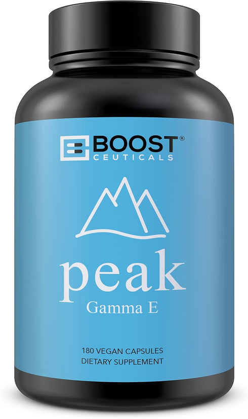 BoostCeuticals Vegan Vitamin E Gamma Tocopherol, 180mg Per Serving, Antioxidant Immunity Support, 180 Capsules