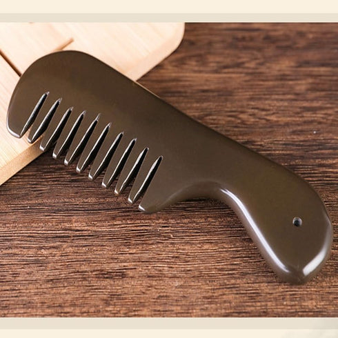 Scalp Massage Comb, Bian Stone Gua Sha Scraping Massage Tool for Arms, Legs, Hands, Necks, Meridian Massager, Face Gua