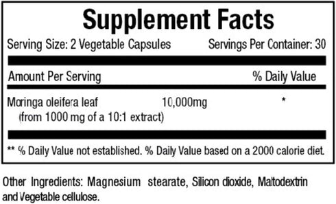 Moringa Leaf Gold Extract 10X, 60 Count Veggie Capsules, Vitamins & Minerals
