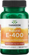 Swanson Natural Vitamin E, 400 IU, Dietary Supplement for Daily Antioxidant Support, 100 Softgels