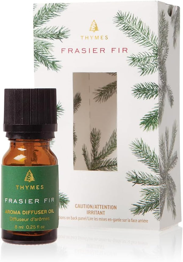 Thymes Frasier Fir Electric Oil Diffuser Refill, Home Fragrance Oil for Use with Electric Aromatherapy Diffusers, 0.25