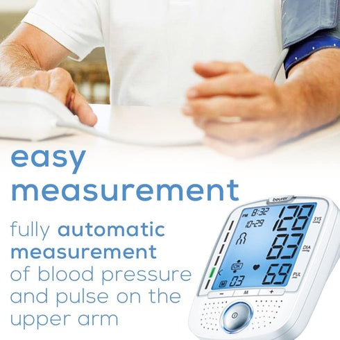 Beurer BM50 Talking Upper Arm Blood Pressure Monitor, Digital Machine with Automatic Cuff