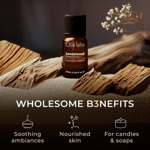 Set Set 2x0.34 oz Lavender Oil Essential Oil for Diffuser & Sandalwood Essential Oils for Diffuser - Aromatherapy Grade