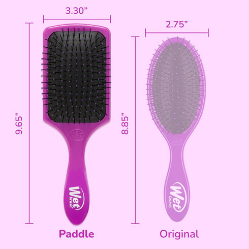 Wet Brush Paddle Detangler Hair Brush, Purple, Ultra-Soft IntelliFlex Bristles, AquaVent Design, Great for Treatment &