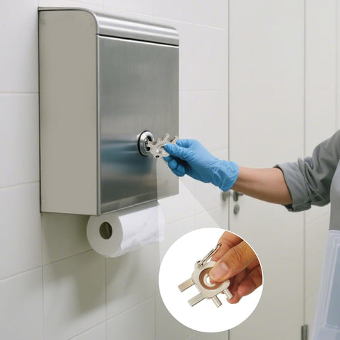 Zayin 3-in-1 Zinc Alloy Dispenser Key Replacement Compatible with Cintas and Sanis Paper Towel, Toilet Paper Towel