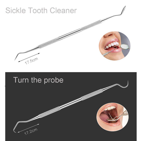 Dental Tools, 7 Pack Teeth Cleaning Kit, Tartar Plaque Remover, Stainless Steel Dental Mirror, Tooth Scraper