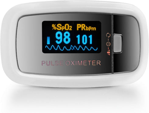 AccuMed CMS-50D1 Fingertip Pulse Oximeter, Blood Oxygen Sensor SpO2, Portable with LED Display