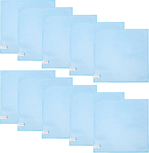 10 Pack Premium Microfiber Glass Cleaning Cloth, 16 Inch x 16 Inch, Streak & Lint Free for Windows and Mirrors