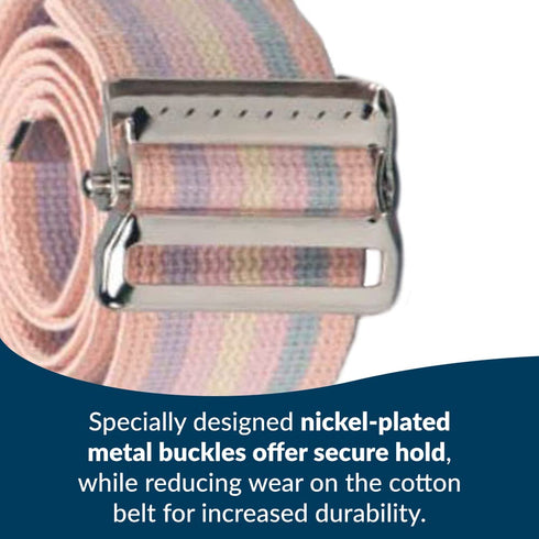 TIDI Posey Gait Belt, Pastel, 54” - Walking & Gait Belt for Nurses, Physical Therapy & Home Care