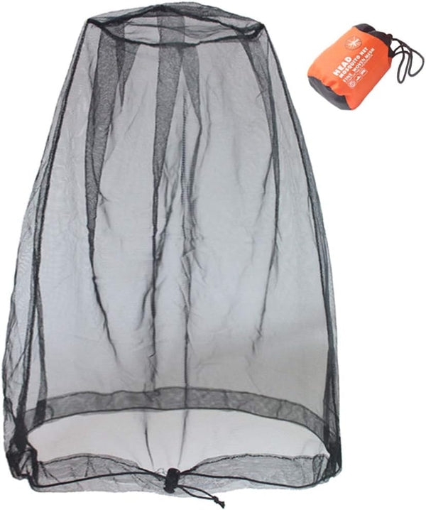 Cinvo Head Net Hat, Bug Net Face Netting for Outdoor Activities, Spacious Net Room Works Over Most Hats, Black