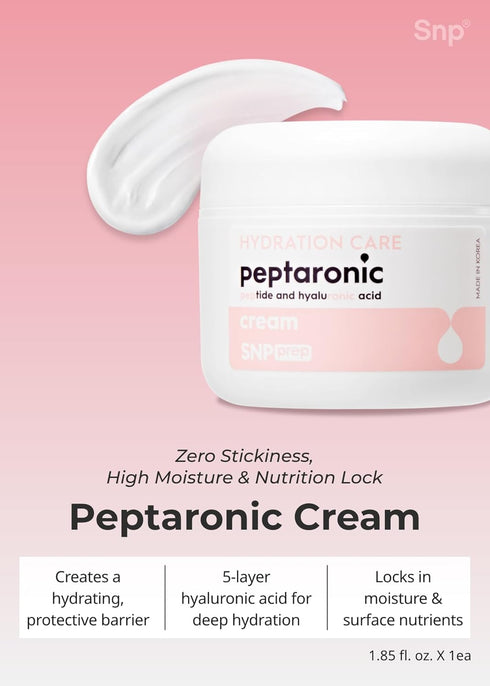 SNP Peptaronic Skincare Moisturizing Cream, Calming and Hydrating Face Cream for All Skin Types, 1.9 Oz