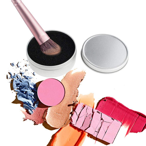 8pcs Makeup Brush Cleaner Set - 2 Pack with 6pcs Replacement Sponge for Quick Color Removal