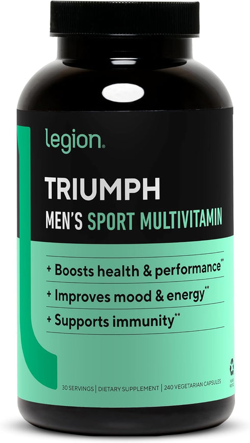 LEGION Triumph Men's Sport Vitamin - Complete Multivitamin for Men - 30 Servings.