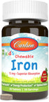 Carlson Kid's Chewable Iron 15 mg | 30 Tablets | Superior Absorption for Blood Health, Energy Production & Optimal